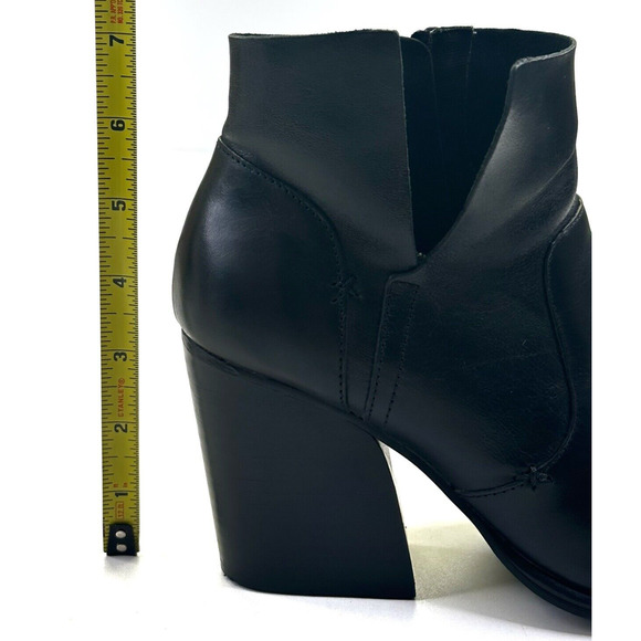 Kelsi Dagger Brooklyn Womens Black Leather Block Heels Ankle Boots Size 7.5 - Picture 6 of 10